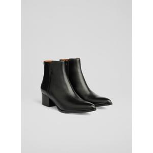 L.K. Bennett Cicilia Black Leather Ankle Boots